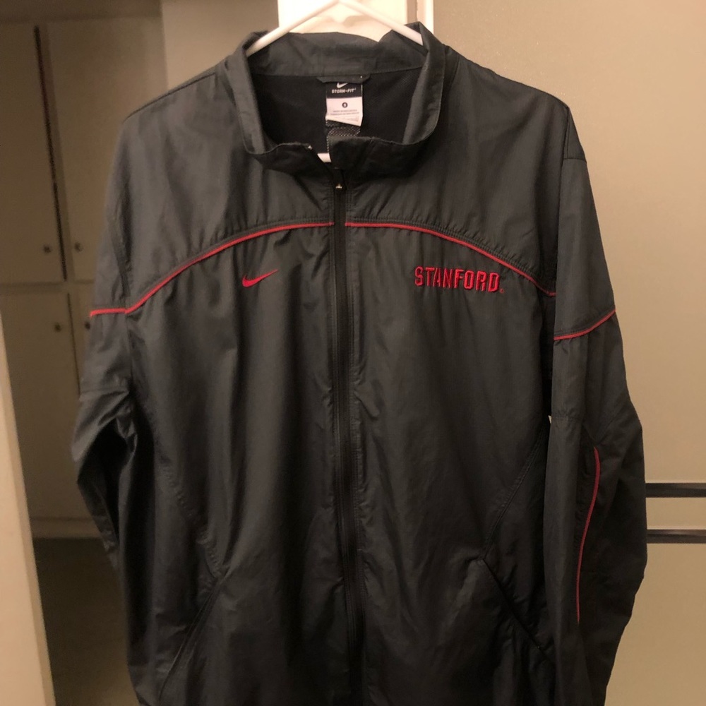 Nike Team Stanford Cardinals Jacket Mens Small Black FullZip StormFit Activewear